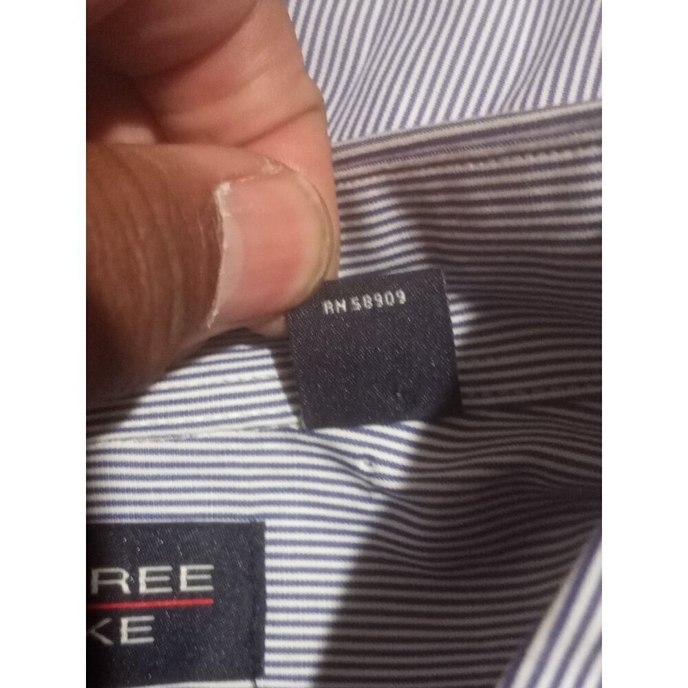 Roundtree & Yorke Men's Long-Sleeve Shirt 3XT Blue Striped Luxury Cotton NWT - Picture 11 of 13